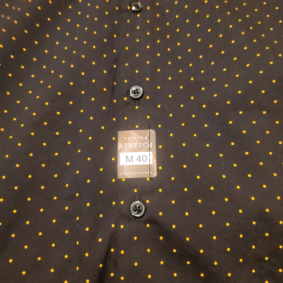 Mens Navy Polka Dot Dress Shirt - Picture 5 of 7